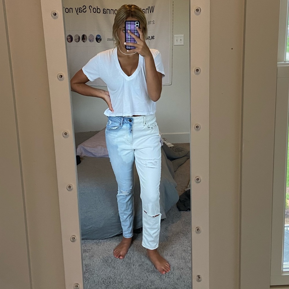 white and blue jeans!